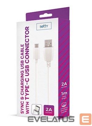 Кабель Setty Universal USB Type-C Cable 1m 2A White