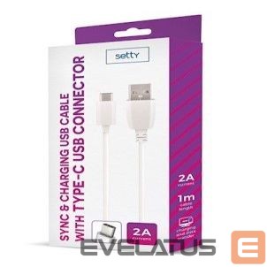 Кабель Setty Universal USB Type-C Cable 1m 2A White