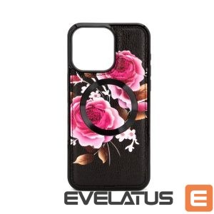 Чехол на заднюю панель Evelatus Apple iPhone 14 Pro Max Leather Case Zipper Design Flower Black