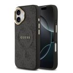 Чехол на заднюю панель Guess Apple iPhone 17 PU Leather 4G Gold Frame MagSafe Case Black
