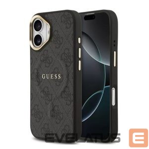 Чехол на заднюю панель Guess Apple iPhone 17 PU Leather 4G Gold Frame MagSafe Case Black