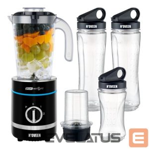 Измельчители Noveen  Noveen SB2000 Sport Blender 500W 6 Blades + Pulse + Grinder 2x600ml + 300ml Bottles BPA-Free Black
