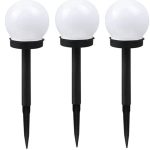LED лампочка Elight  Garden Solar Globe Light Set 3pcs 10cm Cold White LED with Dusk Sensor Waterproof Black