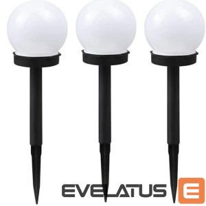 LED лампочка Elight  Garden Solar Globe Light Set 3pcs 10cm Cold White LED with Dusk Sensor Waterproof Black