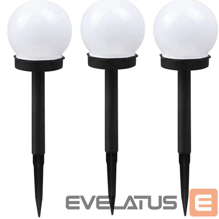 LED лампочка Elight Garden Solar Globe Light Set 3pcs 10cm Cold White LED with Dusk Sensor Waterproof Black