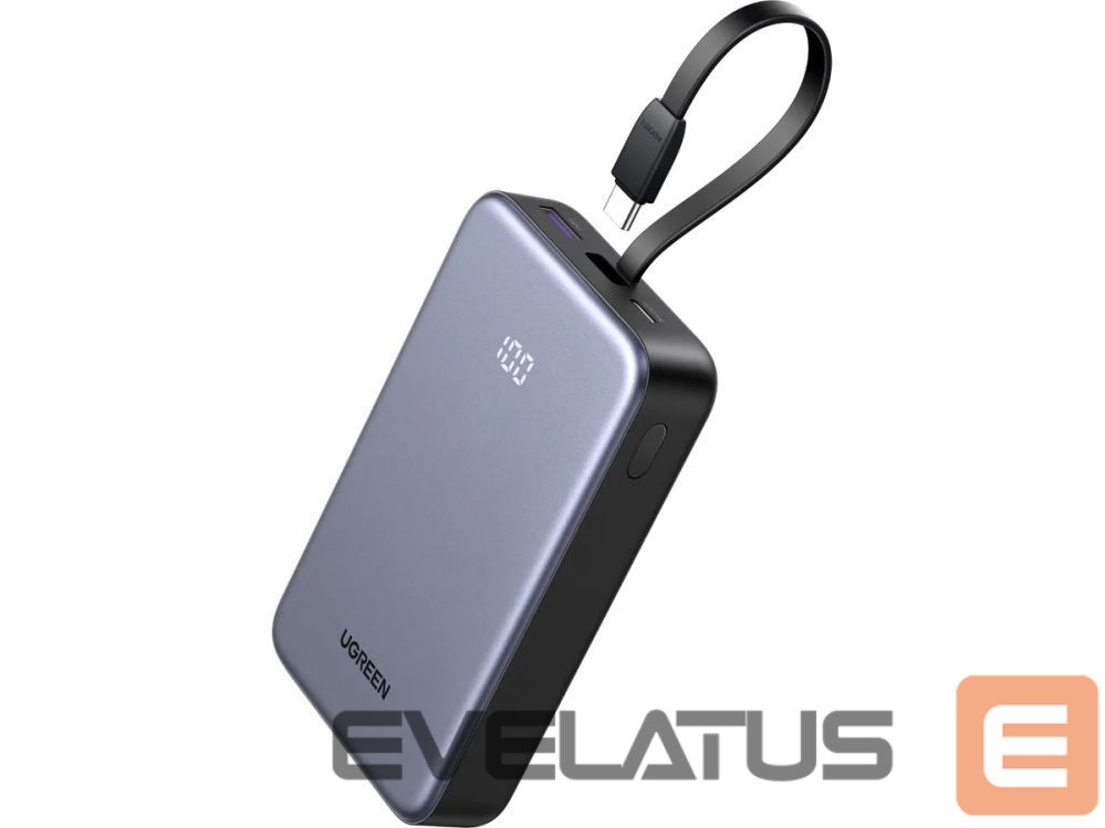 Внешний аккумулятор Ugreen Power Bank 20,000mAh 20W 45762 Built-in Cable Grey