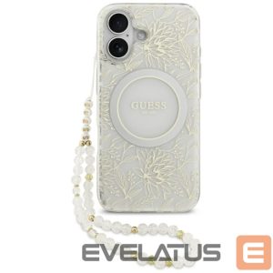 Другие товары Guess  Guess IML Flowers Electro Pearl Strap MagSafe case for iPhone 17 - white 