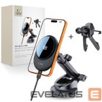 Другие товары Tech-Protect  Tech-Protect V21 MagSafe Car Holder with 25W QI2.2 Inductive Charger for Cockpit/Windshield/Air Vent - Black 