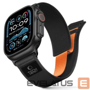 Другие товары Tech-Protect  Tech-Protect Nylon Elite Strap for Apple Watch 44 / 45 / 46 / 49 mm - Black & Orange 