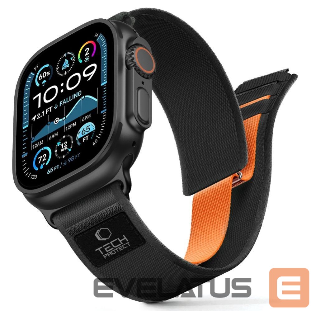 Другие товары Tech-Protect Tech-Protect Nylon Elite Strap for Apple Watch 44 / 45 / 46 / 49 mm - Black & Orange