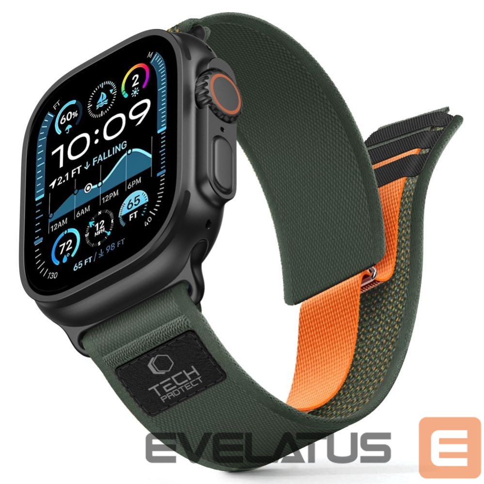 Другие товары Tech-Protect Tech-Protect Nylon Elite Strap for Apple Watch 44/45/46/49 mm - Green/Orange