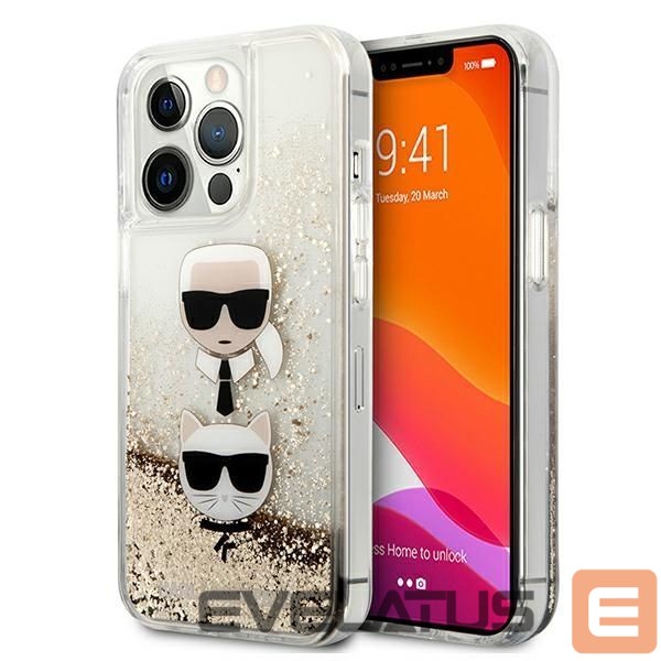 Другие товары Karl Lagerfeld Karl Lagerfeld Liquid Glitter Karl&Choupette Head Case for iPhone 13 Pro Max 6.7" - Gold