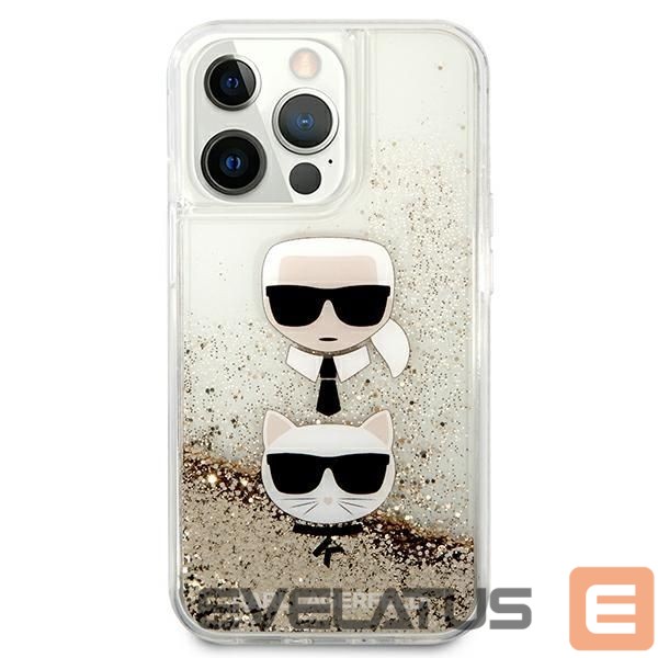Другие товары Karl Lagerfeld Karl Lagerfeld Liquid Glitter Karl&Choupette Head Case for iPhone 13 Pro Max 6.7" - Gold