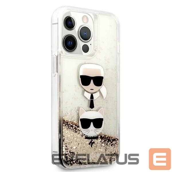 Другие товары Karl Lagerfeld Karl Lagerfeld Liquid Glitter Karl&Choupette Head Case for iPhone 13 Pro Max 6.7" - Gold