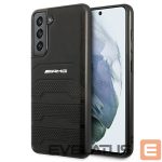 Чехол на заднюю панель Mercedes-Benz  AMG AMHCS21FESGSEBK S21 FE G990 czarny/black hardcase Leather Debossed Lines 
