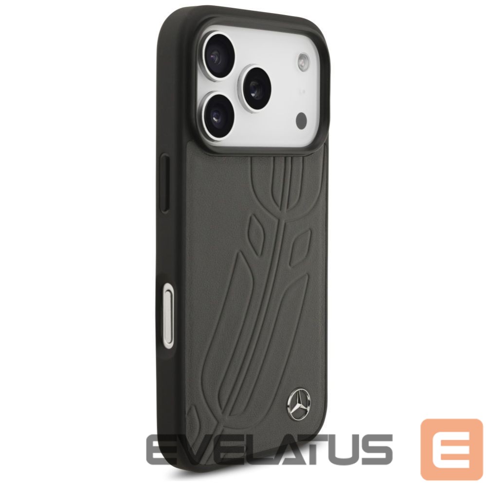 Другие товары Mercedes-Benz Mercedes Leather Large Laurel Leave MagSafe Case for iPhone 17 Pro - Black and Gray