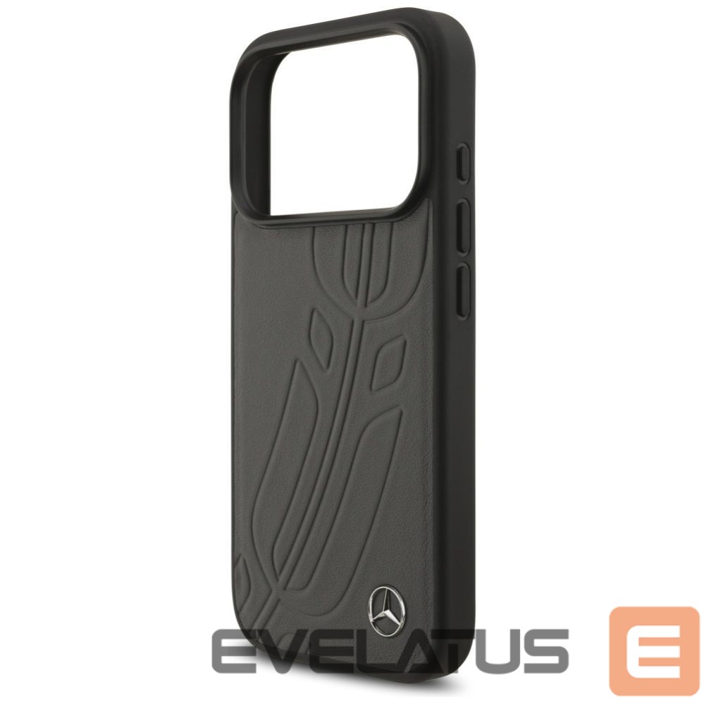 Другие товары Mercedes-Benz Mercedes Leather Large Laurel Leave MagSafe Case for iPhone 17 Pro - Black and Gray
