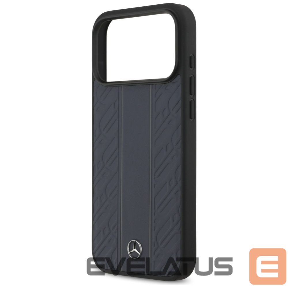 Другие товары Mercedes-Benz Mercedes Leather Laurel Leaves Stripes MagSafe Case for iPhone 17 Pro Max - Blue