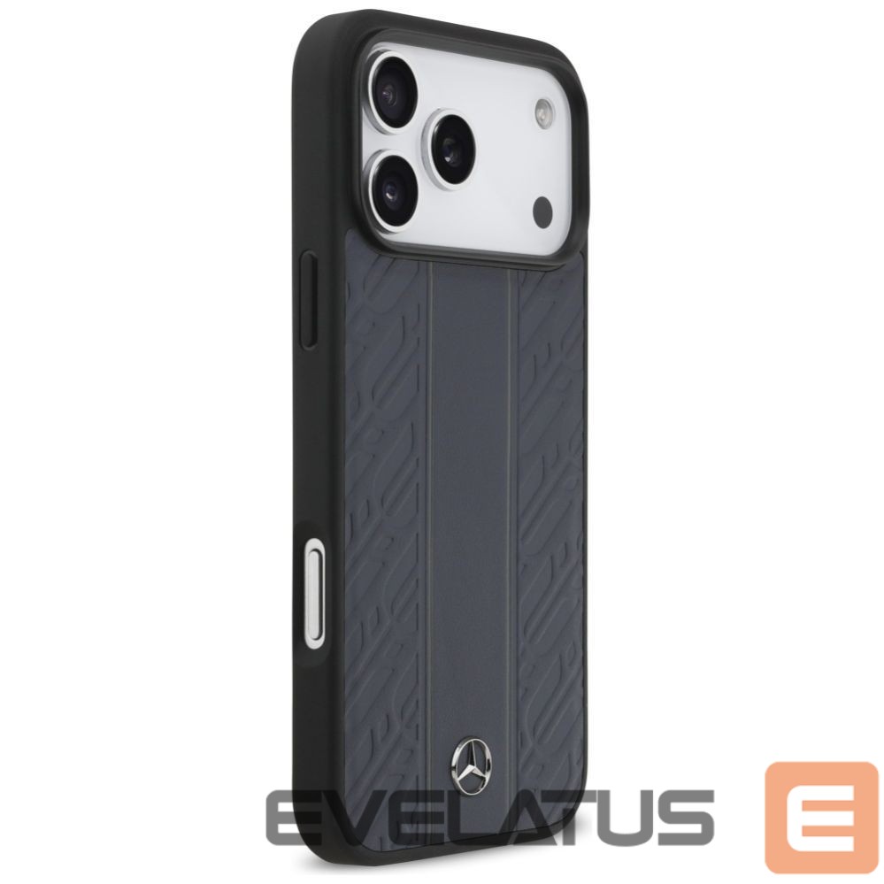 Другие товары Mercedes-Benz Mercedes Leather Laurel Leaves Stripes MagSafe Case for iPhone 17 Pro Max - Blue