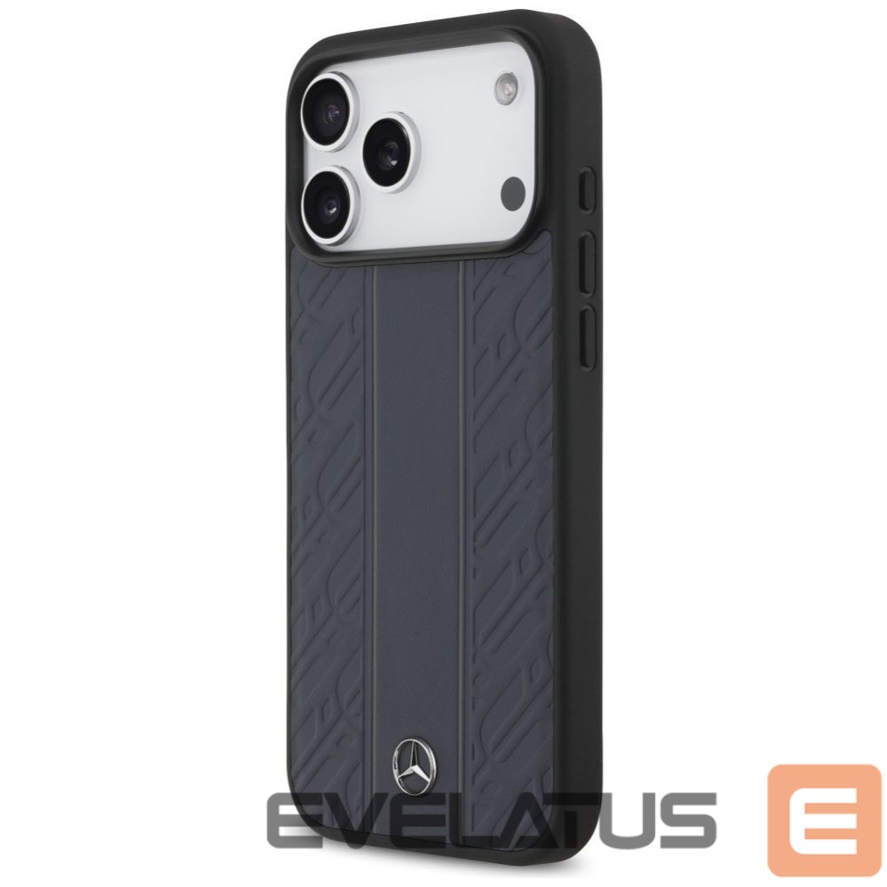 Другие товары Mercedes-Benz Mercedes Leather Laurel Leaves Stripes MagSafe Case for iPhone 17 Pro Max - Blue