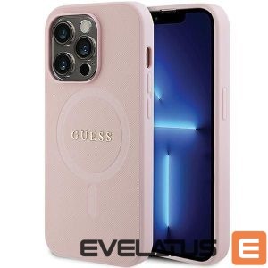 Чехол на заднюю панель Guess  Guess GUHMP14LPSAHMCP case for iPhone 14 Pro - pink Saffiano MagSafe 