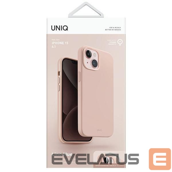 Чехол на заднюю панель UNIQ Uniq Lino Hue Magclick Charging case for iPhone 15 - pink