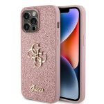 Чехол на заднюю панель Guess  Guess GUHCP15LHG4SGP iPhone 15 Pro 6.1" pink/pink hardcase Glitter Script Big 4G 