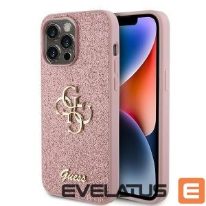 Чехол на заднюю панель Guess  Guess GUHCP15LHG4SGP iPhone 15 Pro 6.1" pink/pink hardcase Glitter Script Big 4G 