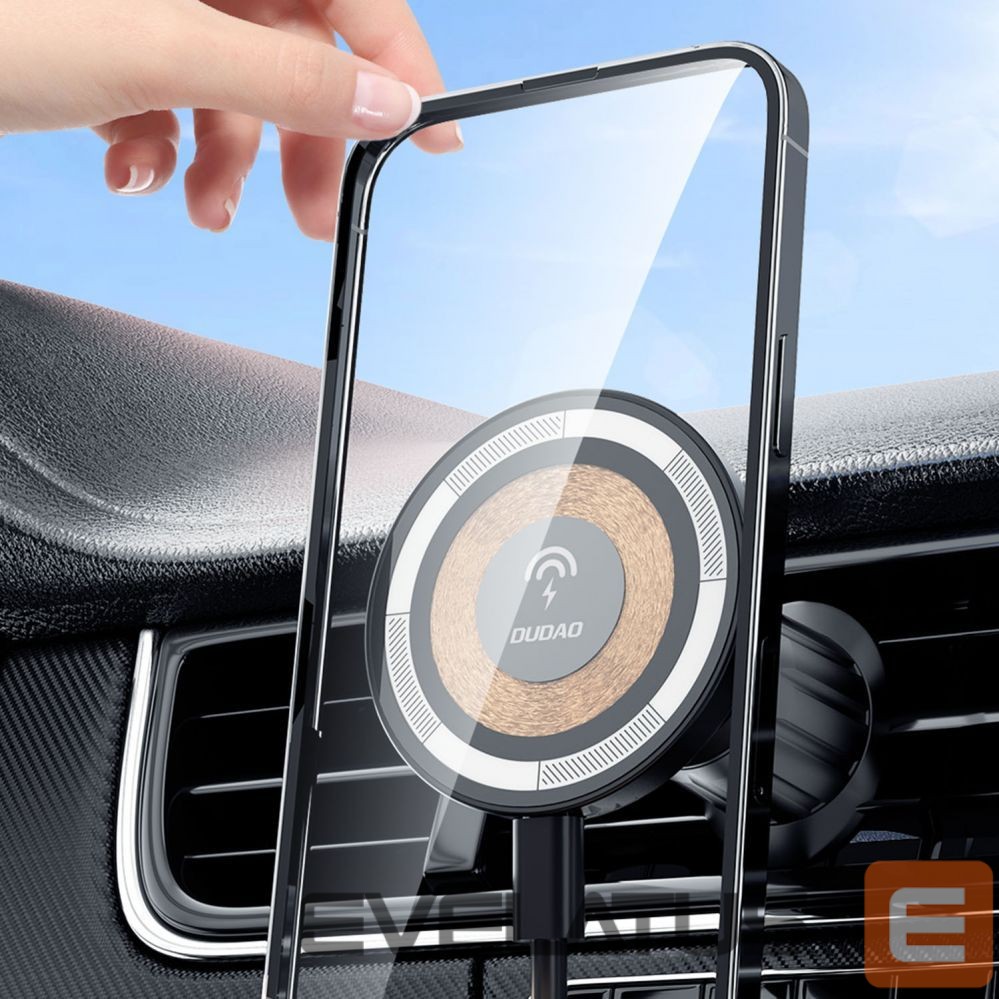 Авто держатель Dudao Magnetic holder with MagSafe inductive charger for 15W Dudao F12MAX ventilation grille - black
