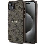 Чехол на заднюю панель Guess  Guess 4G Collection Leather Metal Logo MagSafe Case for iPhone 15 Plus / 14 Plus - Brown 