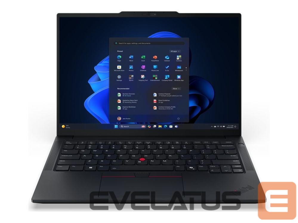 Портативный компьютер Lenovo ThinkPad E14 G7 Intel | Black | 14 " | IPS | WUXGA | 1920 x 1200 pixels | Anti-glare | Intel Core Ultra 5 | 226V | 16 GB | Soldered LPDDR5x | Solid-state drive capacity 512 GB | Intel Arc Graphics 130V | Windows 11 Pro | 802.11ax | Bluetooth version 5.3 | Keyboard language English | Keyboard backlit | Warranty 36 month(s) | Battery warranty 12 month(s)