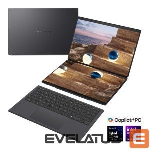 Портативный компьютер Asus  | Zenbook Duo UX8407AA-SN066W | Moher Gray | 14 " | OLED | Touchscreen | 2.8K | 2880 x 1800 pixels | 144 Hz | Anti-Reflective | Intel Core Ultra X9 | 378H | 32 GB | LPDDR5X | Solid-state drive capacity 2000 GB | Intel Arc Graphics | Windows 11 Pro | 802.11be | Bluetooth version 5.4 | Keyboard language US international | Keyboard backlit | Warranty 24 month(s) | Battery warranty 12 month(s) 