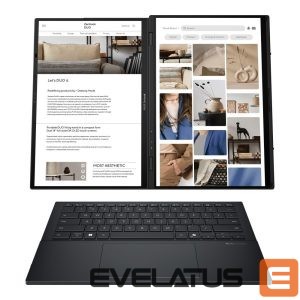 Портативный компьютер Asus  | Zenbook Duo UX8406CA-QL287W | Inkwell Gray | 14 " | OLED | Touchscreen | FHD | 1920 x 1200 pixels | Intel Core Ultra 7 | 255H | 16 GB | LPDDR5X | Solid-state drive capacity 1000 GB | Intel Arc Graphics | Windows 11 Home | 802.11be | Bluetooth version 5.4 | Keyboard language US international | Keyboard backlit | Warranty 24 month(s) | Battery warranty 12 month(s) 