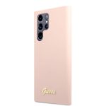 Чехол на заднюю панель Guess Samsung Samsung S22 Ultra Silicone Metal Logo Case Pink