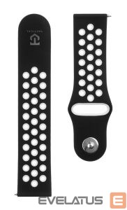Ремешок Tactical  22mm Double Silicone Watch Strap and Watch Band Black White