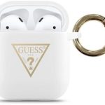 Чехол для наушников Guess Apple AirPods Triangle Silicone Case White
