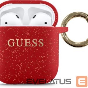 Чехол для наушников Guess  Airpods Pro Glitter Silicone Case Red