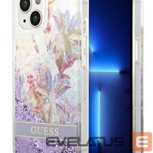 Чехол на заднюю панель Guess Apple iPhone 14 6,1 hardcase Flower Liquid Glitter Purple