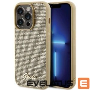 Чехол на заднюю панель Guess Apple iPhone 15 Pro Max HC PU DISCO SCRIPT METAL Gold