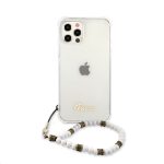 Чехол на заднюю панель Guess Apple iPhone 12/12 Pro PC Script and White Pearls Case Transparent