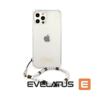 Чехол на заднюю панель Guess Apple iPhone 12/12 Pro PC Script and White Pearls Case Transparent