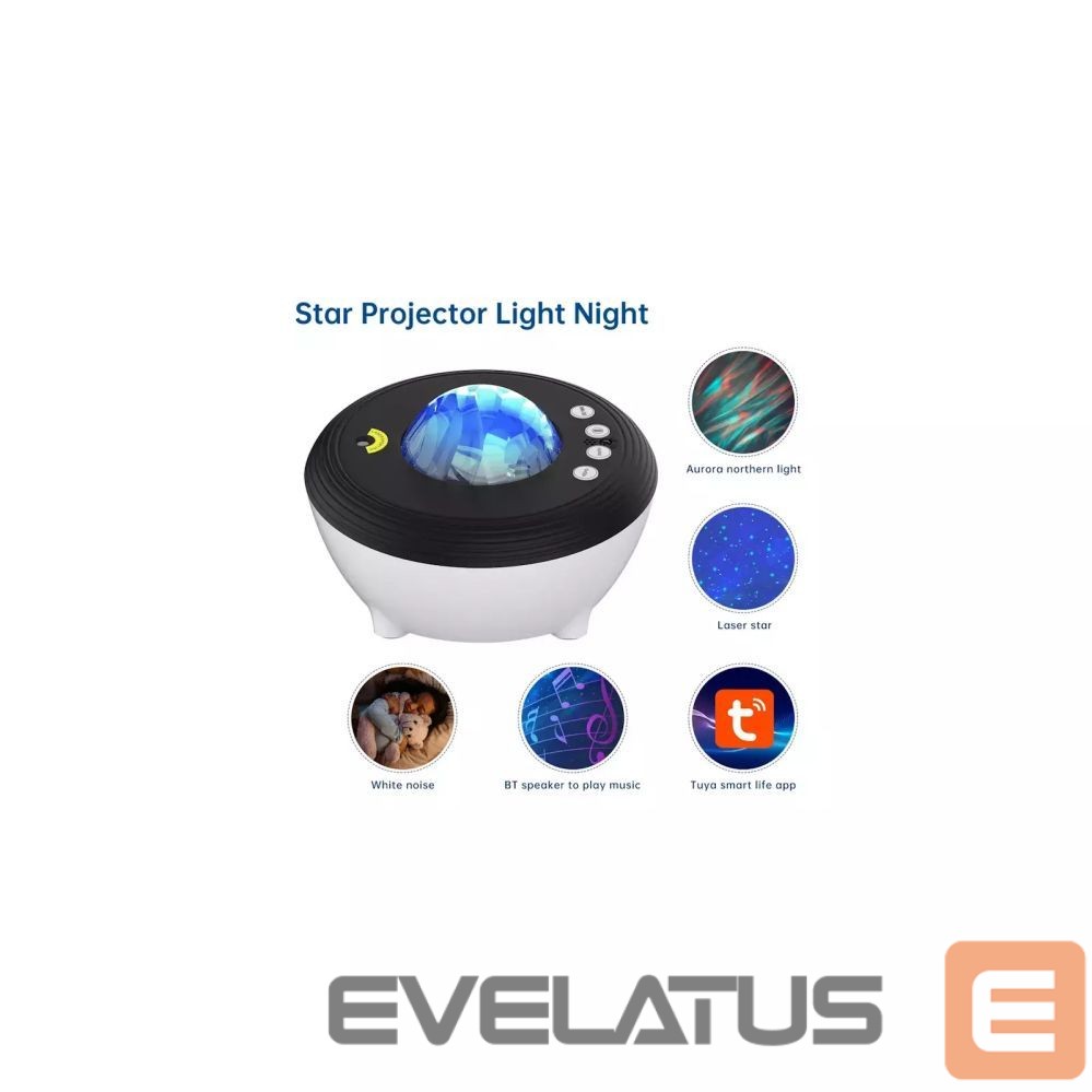 LED Прожектор Elight J1 Aurora projector with atmosphere sounds & Bluetooth speaker Smart Wi-Fi Bluetooth App control White