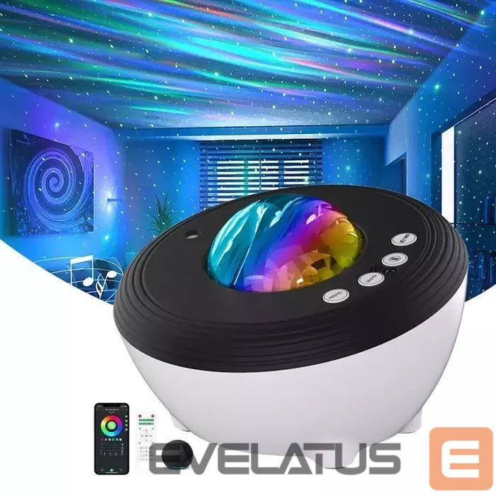 LED Прожектор Elight J1 Aurora projector with atmosphere sounds & Bluetooth speaker Smart Wi-Fi Bluetooth App control White