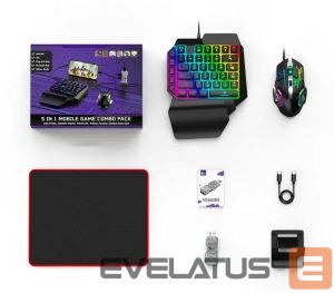 Другой аксессуар для компьютера Saitake  M9 5in1 Mobile Game Station Adapter with usb keyborard / usb mouse / pad / phone holder Grey