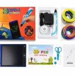 игрушки iLike  Melt 3D Pen Kit Box Complete Set For 3D Printing Pen, 3D PEN-7-1 Set with Stencils 5m x 20 Colors Green