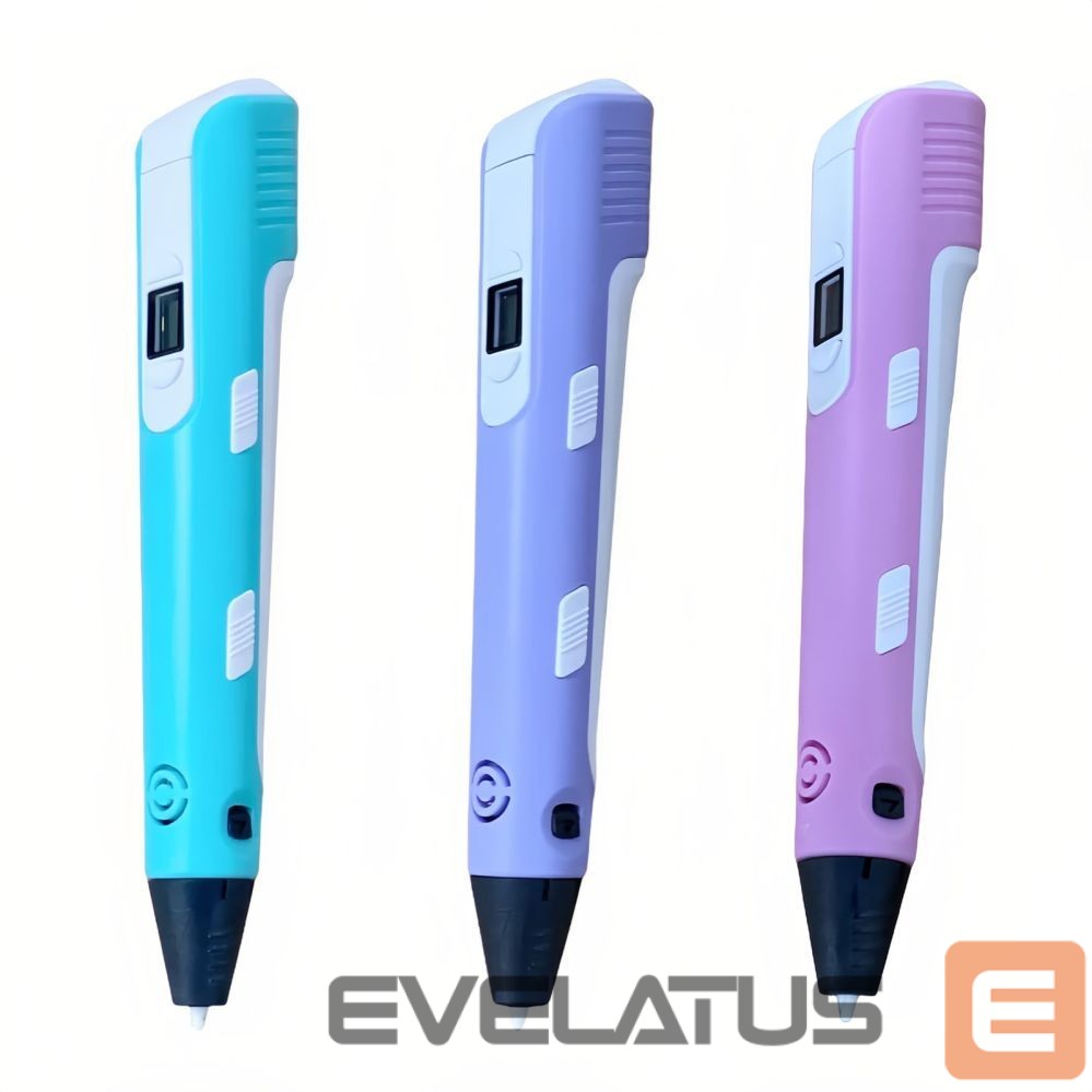 игрушки iLike 3D Pen-3 with LCD display and 10 stencils Blue + Plastic set: 20 colors of 10 meters 200 meters Pink