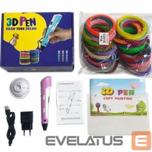 игрушки iLike  3D Pen for Kids, 3D Printing Pen Printer with 150ft PLA Filament Refills, 3-Dimensional Drawing Craft Art Set 5m x 30 Colors Purple