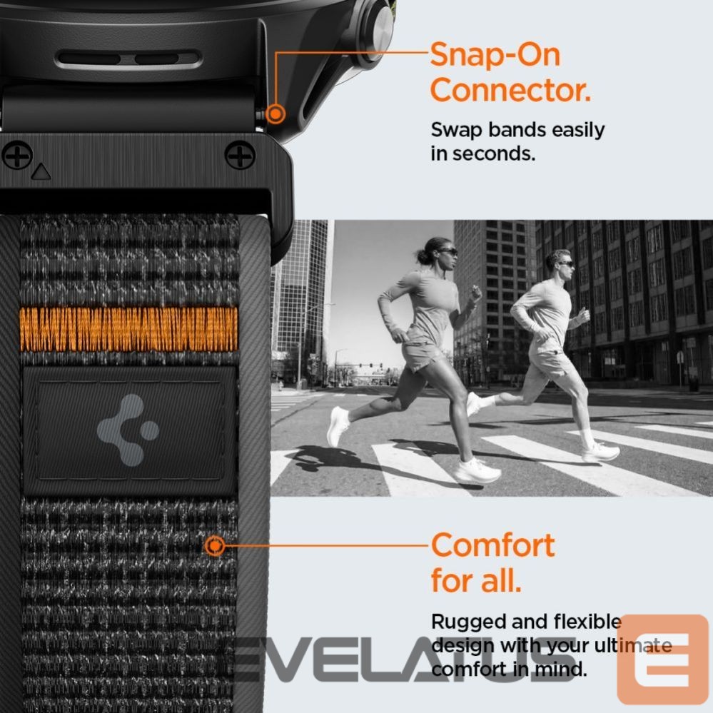 Другие товары Spigen Spigen Athlex Air Strap for Garmin QuickFit 22mm - Black and Orange