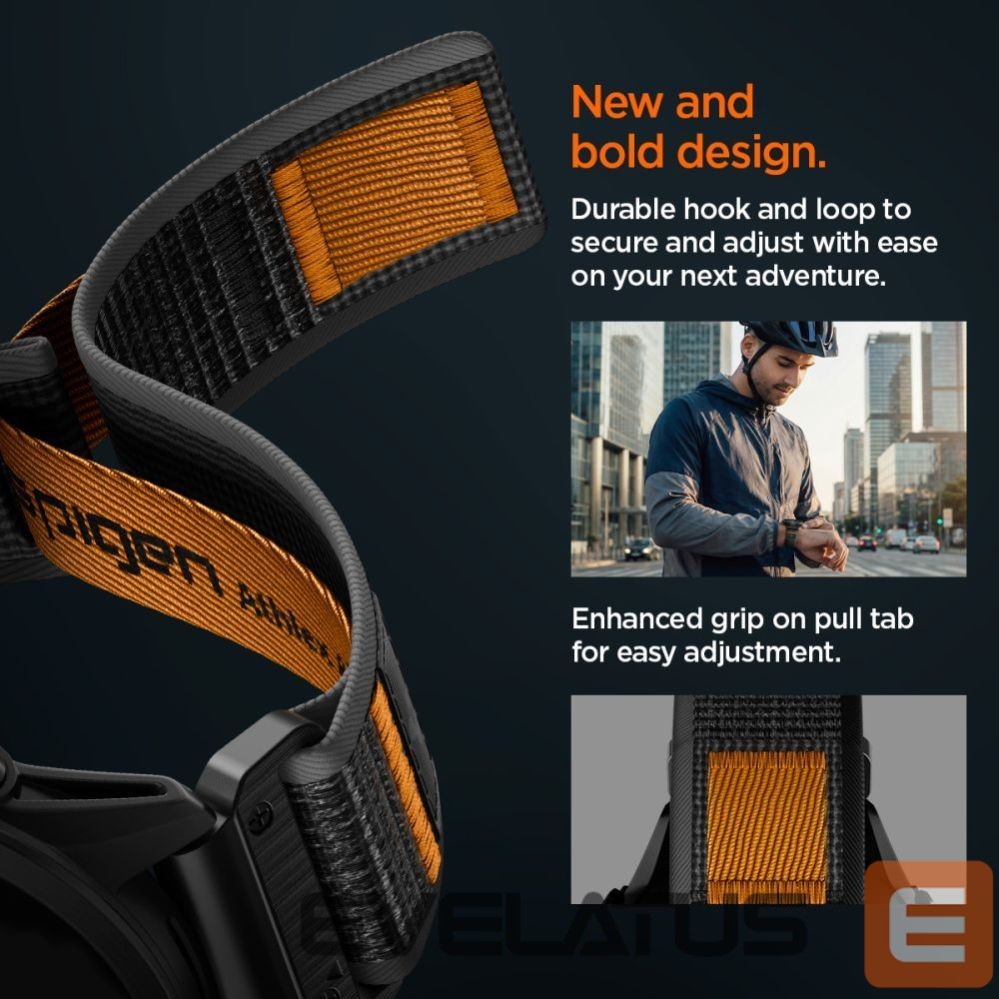 Другие товары Spigen Spigen Athlex Air Strap for Garmin QuickFit 22mm - Black and Orange