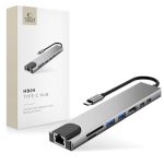 Другие товары Tech-Protect  Tech-Protect HB09 USB hub 8in1 TYPE-C + USB-A 3.0 + USB-C 3.0 + HDMI 4K 60HZ + SD/TF + PD100W + RJ45 1000 MB/S - gray 